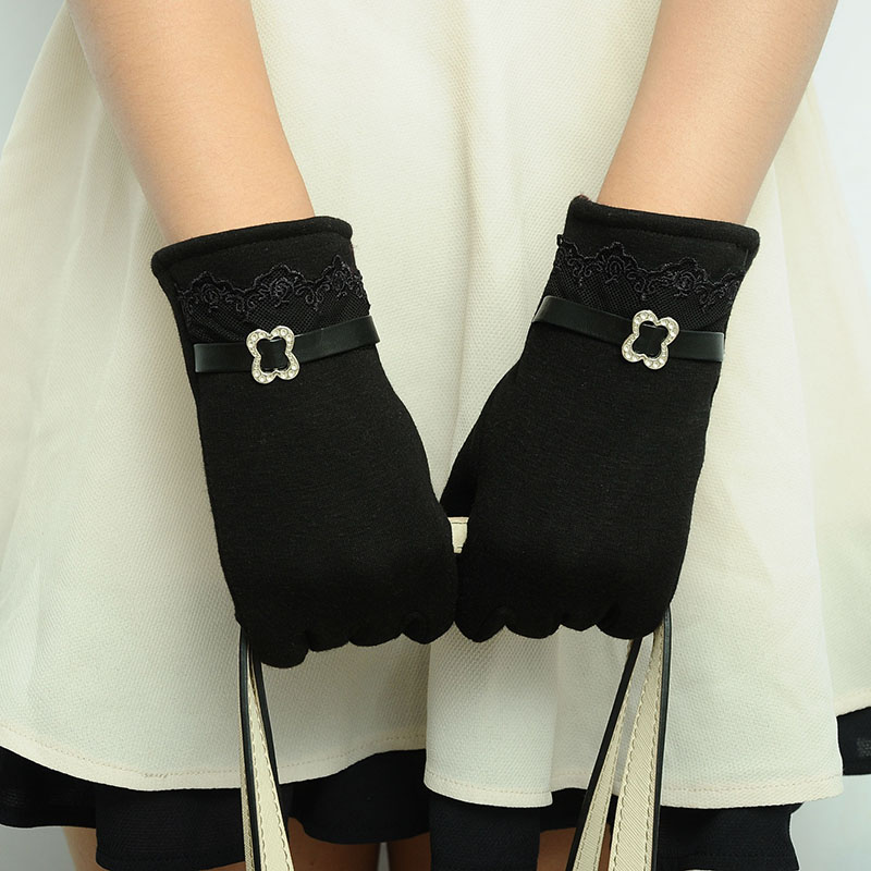 Elegante Plüsch Frauen Handschuhe Herbst Winter Warme Handgelenk Fäustlinge Weiblichen Fahren Handschuhe guantes mujer luvas de inverno: Stil 3 Schwarz