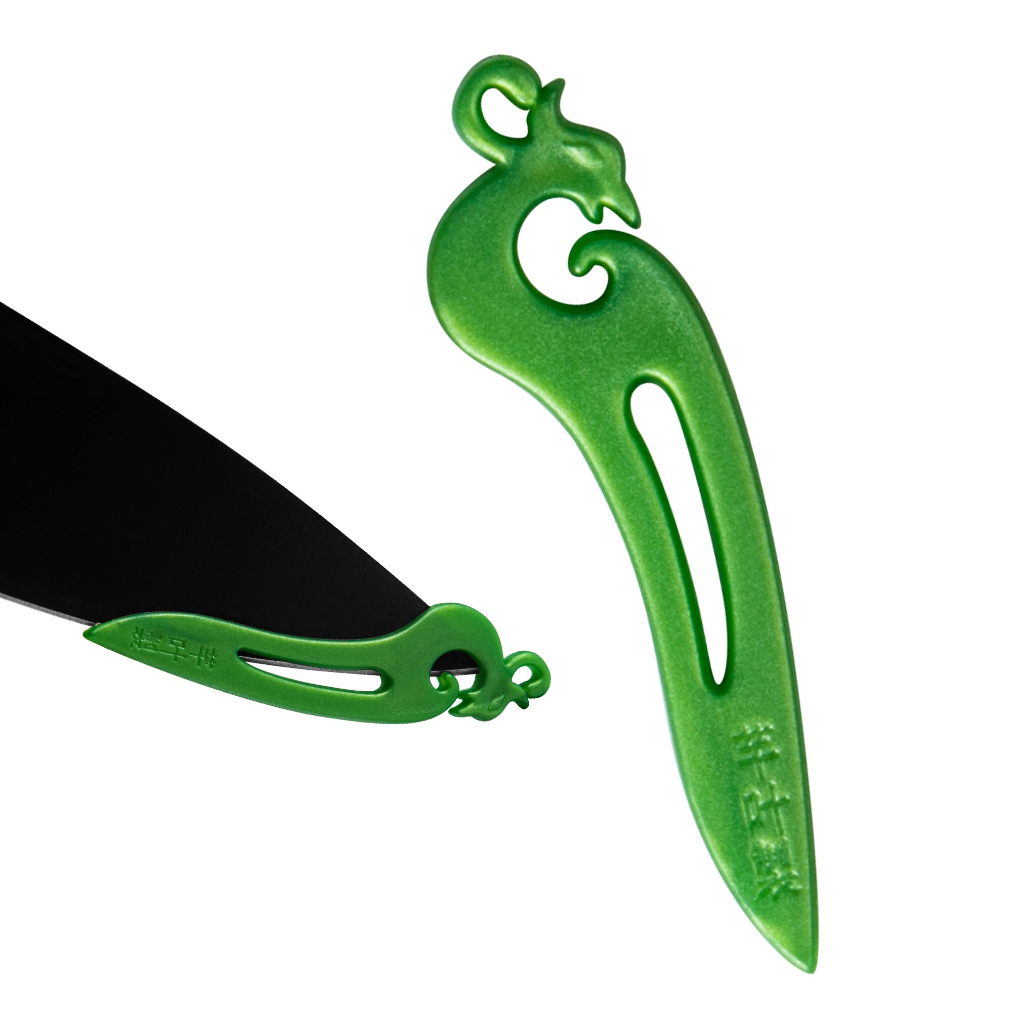 Couvercle de pointe de couteau de cuisine, 50 pièces/lot, blagues pratiques, couvercle de protection, couteau élargi, pointes de couteau en plastique, étui transparent: Green