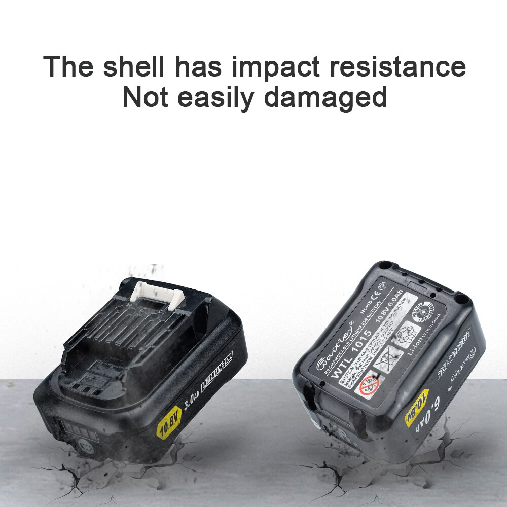 Waitley 10.8V 6.0Ah 3.0Ah lithium battery Rechargeable For Makita Power Tools 10V and 12V 6000mAh BL1040B 1015 1020B CXT Series
