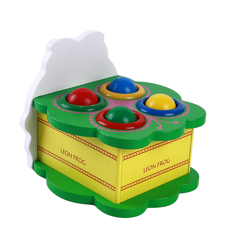 Baby wooden toy creative leon frog percussion table toy hammer beating children's toy early educational birthday new