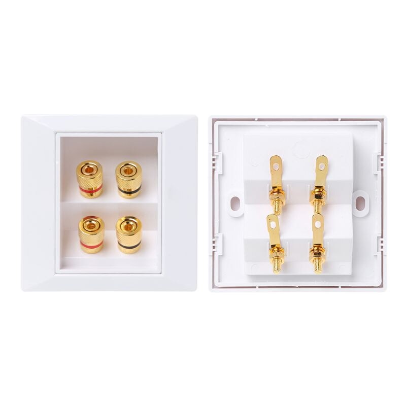 Wall Socket Audio Video Panel Speaker Junction Box Power Outlet: 4 ports