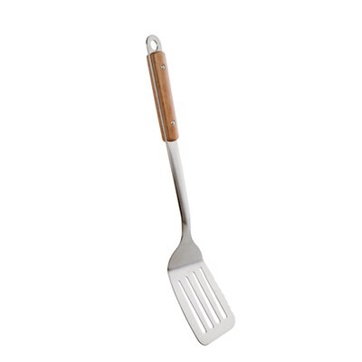 Espátula para freír, utensilios de cocina y olla , cuchara para revolver, pala Vanzlilfe, mango de cocina de madera de acero inoxidable: C