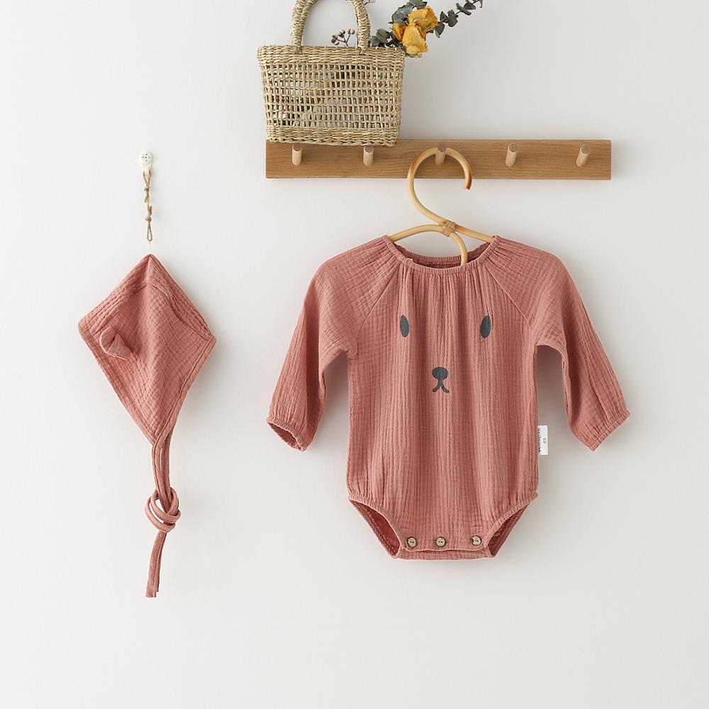 Babypigetøj økologisk bomuld 0-24m heldragter + hat langærmet babytøj spædbørn baby drengetøj babybukser