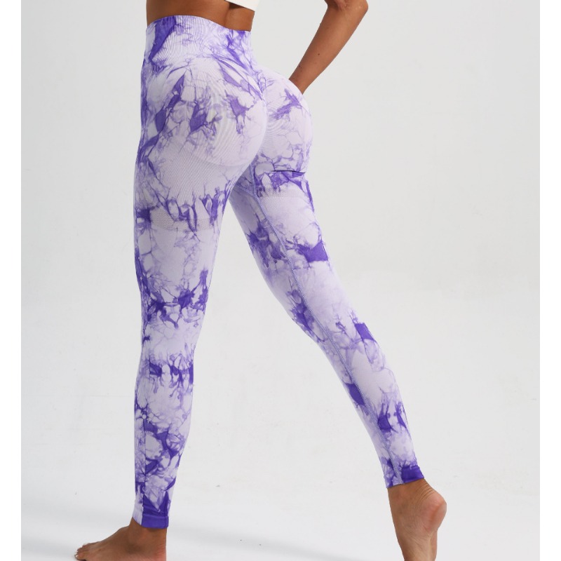 Frauen Nahtlose binden Farbstoff Yoga Gamaschen Hohe Taille Fitness sexy Gamaschen ÜSpund Laufen Heben Gesäß Radfahren Gamaschen