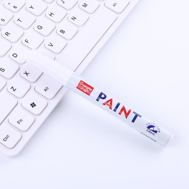 12 farben Farbe Marker Stift Wasserdichte Auto Reifen Reifen Lauffläche CD Metall dauerhaft Farbe Marker Ölige DIY Kunst Marker Kuli: Weiß