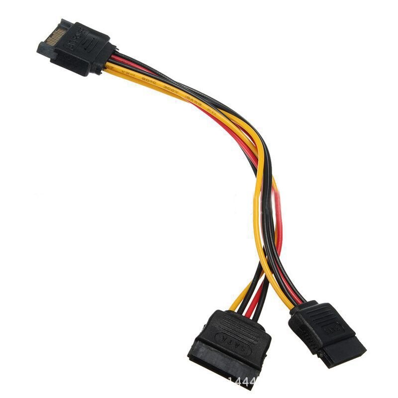 5 pcs 15 Pin SATA Male to 2 SATA Splitter Female Power Cable