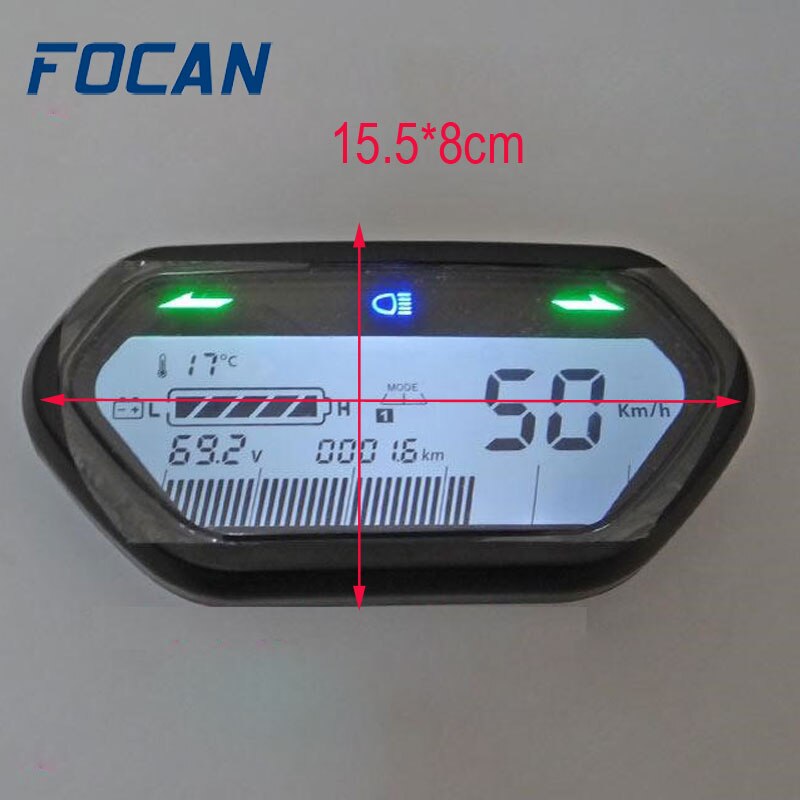 48V 60V 72V Universal electric Motorcycle Digital LCD Odometer Speedometer Tachometer