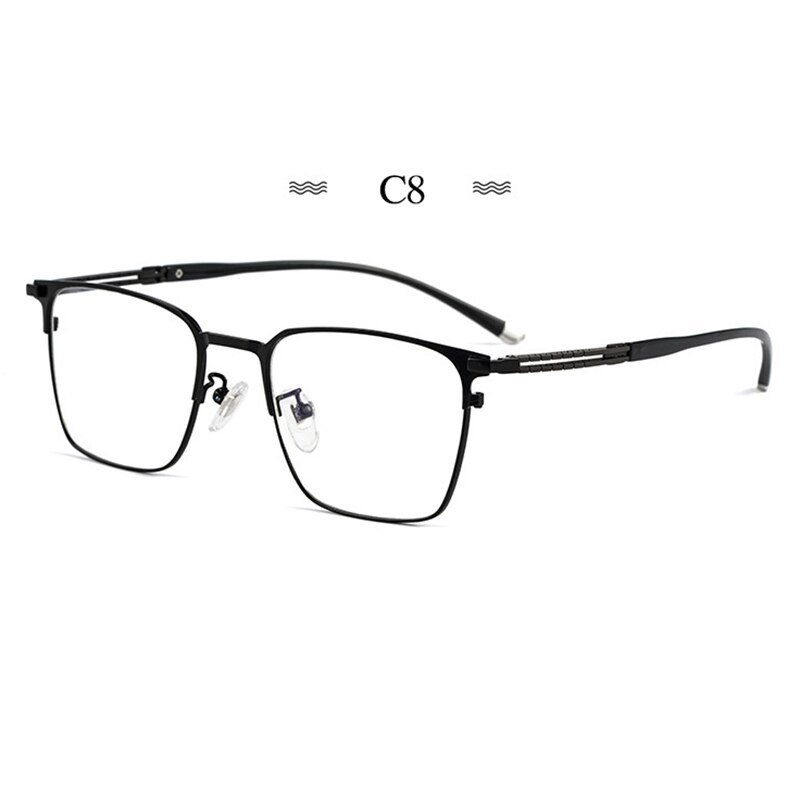 Montura de gafas de titanio puro para hombre, gafas graduadas de , a la , estilo de negocios, T8609T: Caqui