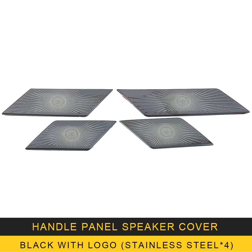 For VW Volkswagen Arteon CC Stainless Car Door Panel Loudspeaker Pad Speaker Cover Trim Frame Sticker Accessories: Black With Logo C
