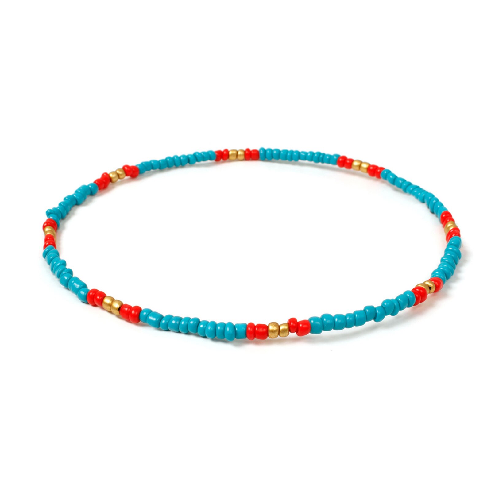 Naszyjnik w stylu boho mały naszyjnik ze szklanymi koralikami Multicolor krótki Chokers Charm naszyjniki słodki naszyjnik dla kobiet dziewczynki 40cm długości: 9