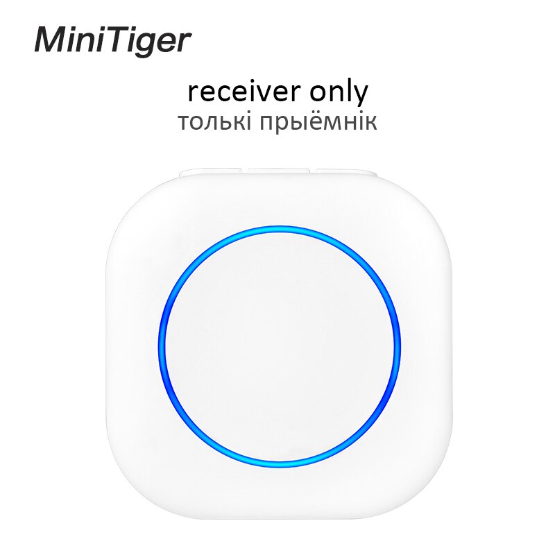 Minitiger Wireless Doorbell Welcome bell Intelligent Home Door bell Alarm Smart Doorbell doorbell ring Waterproof Button: white receiver