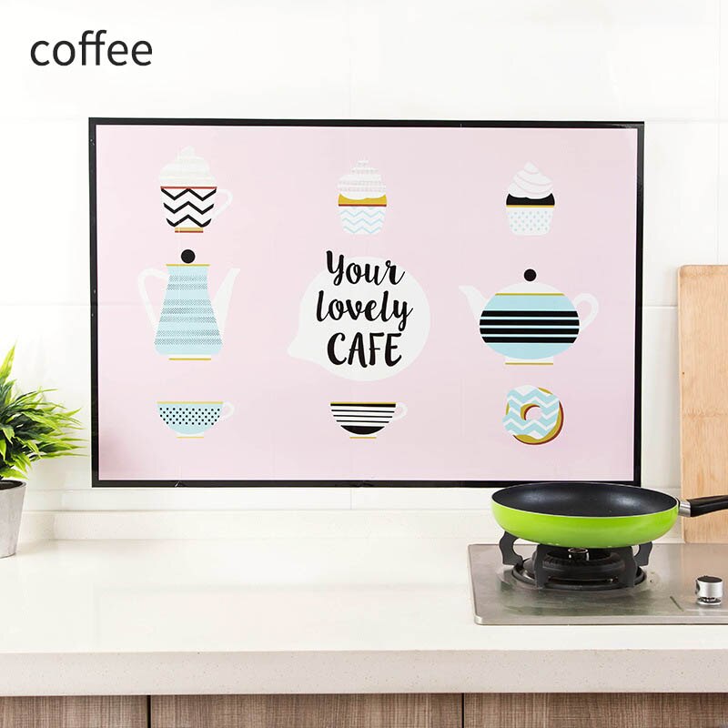 1Pcs Oil Proof Kitchen Decor Heat-resistant Wall Art Decal Self Adhesive Oven Dining Hall Wallpapers Wall Stickers Waterproof