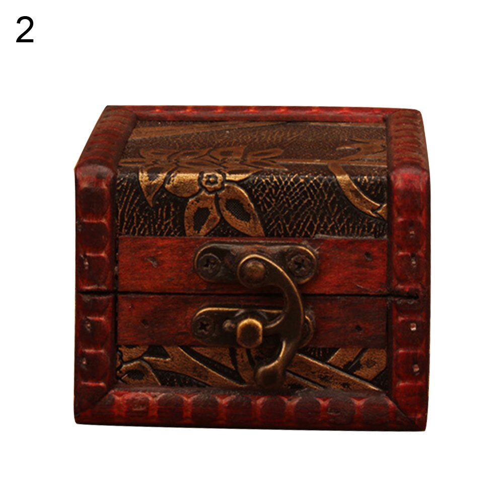 Vintage Small Wood Flower Coin Pattern Box Jewelry Bracelet Storage Holder Makeup Organizer Box Jewelry Treasure Chest Case: Narcissus