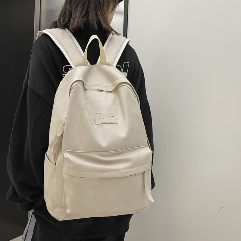 Frauen Mann Rucksack PU Leder männer Rucksäcke Mädchen Luxus Rucksack Laptop Tasche Große Kapazität Reisetasche: Schwarz