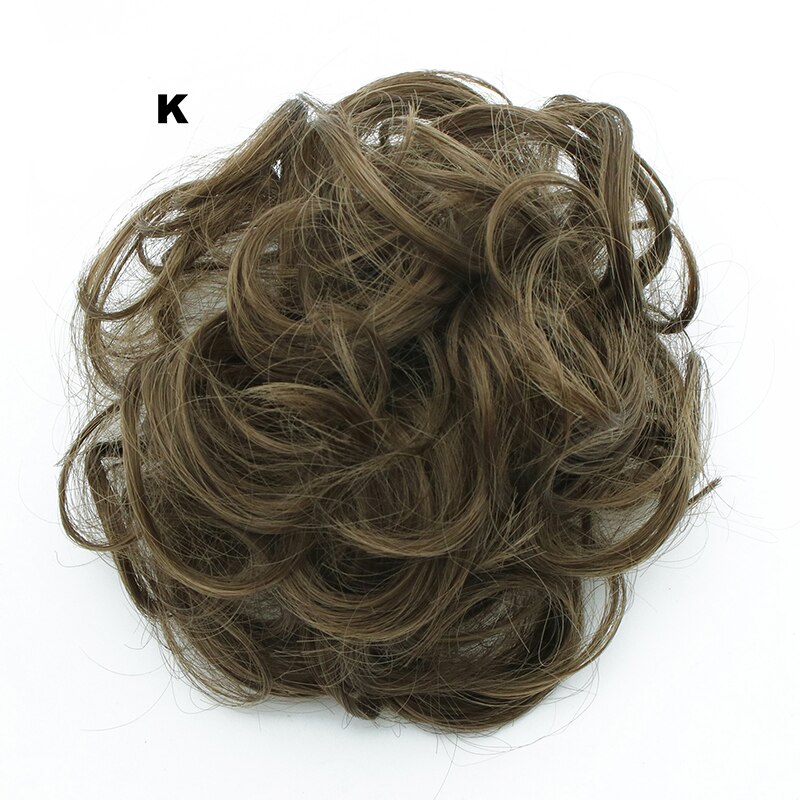 Similler syntetisk krøllet chignons gummibånd elastisk scrunchie hair extensions bånd hårspænde bundter hårstykker boller