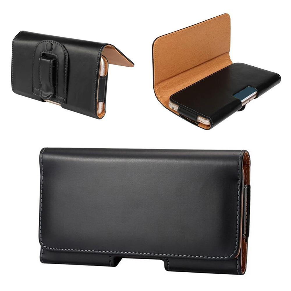 1 Pcs Universal Leather Phone Belt Case Waist Bag Magnetic Cover Belt Pouch Clip V0I6