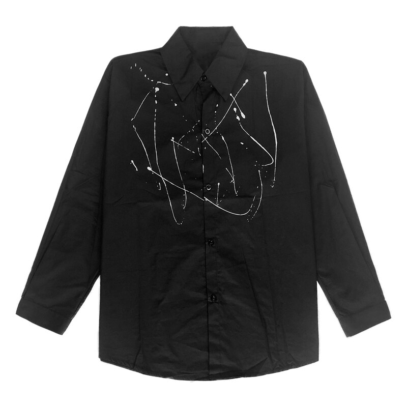 Xitao mønster bluse kvinner høst enkelt bryst full erme minoritet uformelt stil skjorte  zp3250: M