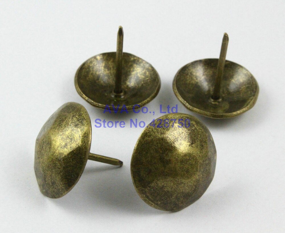 20 Pieces 25mm (1") Antique Brass Upholstery Tacks Nails
