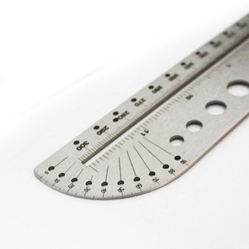Multifunctional Clear Scale Angle Meter Stainless Steel Protractor Drawing Ruler Tool scale ruler office compass protractor tool