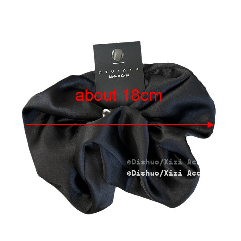 Scrunchie de seda de gran tamaño para niñas, coletero saten pelo mujer cabello, color sólido de Corea coletas para cabello gomas pelo mujer bonitas coleteros elegantes scrunchis para el cabello