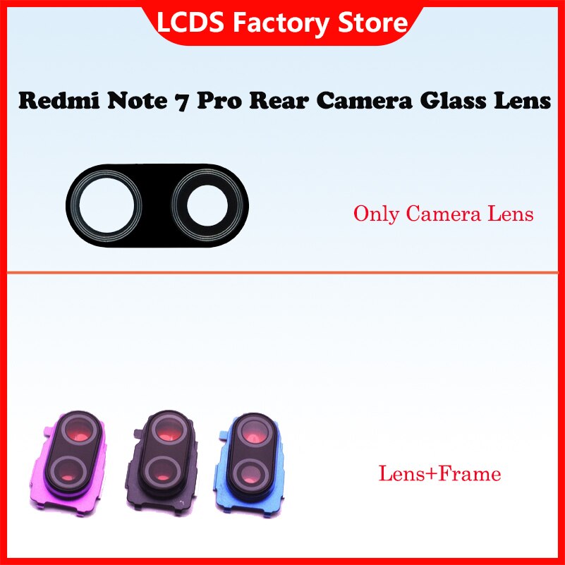 Original For Xiaomi Redmi Note 7 Pro Rear Camera Glass Lens For Redmi Note 7 Back Camera Frame+Lens Replacement Parts