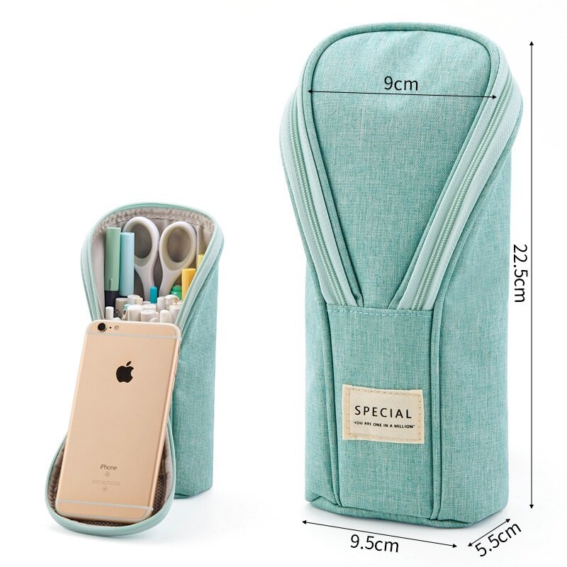 Angoo golf stil pen blyant taske taske speciel telefon stof opbevaringspose organisator pen papirvarer skoleartikler  h6737: Grøn