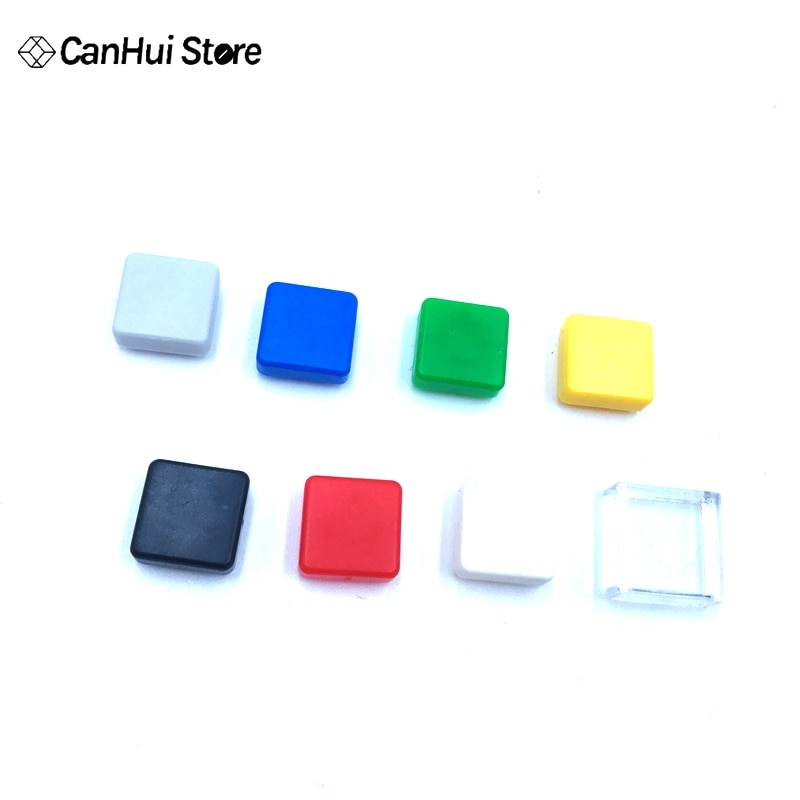 50pcs 10x10 Key Caps Square Inner Diameter 3.6*3.9 Button Cap Adaptable 12*12 Square Head Touch Switch 12x12x7.3mm Button Hat