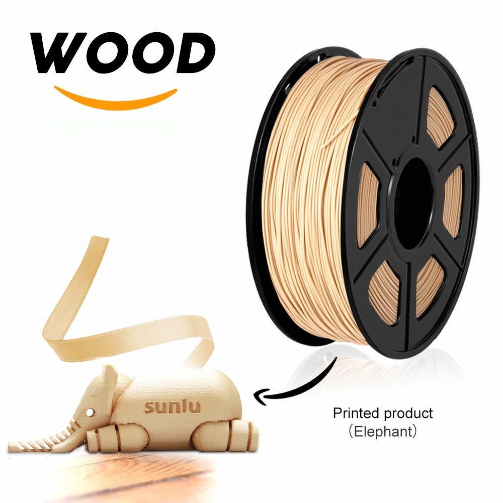 SUNLU Holz Faser 3D Drucker Filament 1.75/3,00mm Holz Filament 1KG 2,2 £ Mit Spule in Der Näer echt Holz Wirkung Verbrauchs