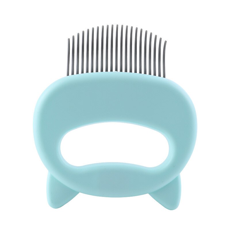 chat oreille coquille peigne animal chat noeud élastique mémoire flottant peigne à cheveux en forme de L peigne de nettoyage des cheveux: green