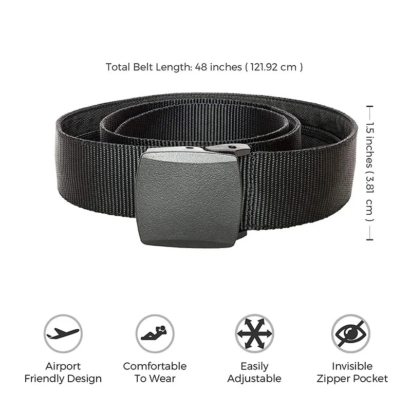 Viagem ao ar livre dinheiro anti roubo cinto saco de cintura feminino portátil escondido dinheiro cinta cinto carteira pacote de cintura masculino segredo escondendo cinto