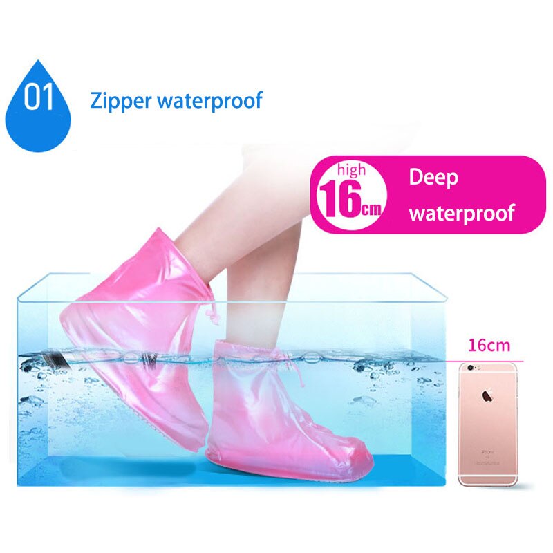 Siliconen Regen Overschoenen Volwassen Rits High-Top Regen Laarzen Pvc Waterdichte Regen Schoenen Herbruikbare Anti-Slip protector Boot Cover