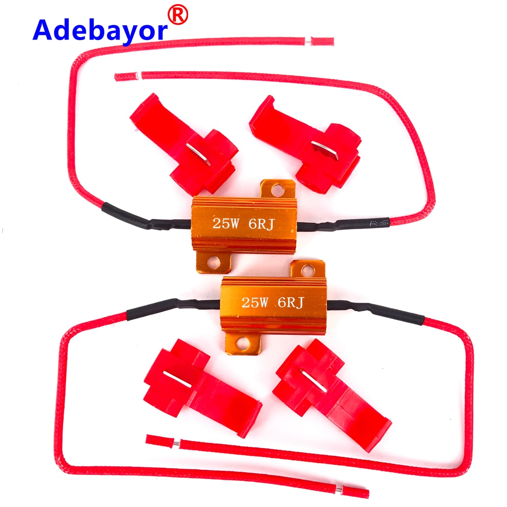 Adebayor 12PCS 25W 6ohm Load Resistor Resistance for Car LED Flash Indicator Controller CANBUS Problem 12V