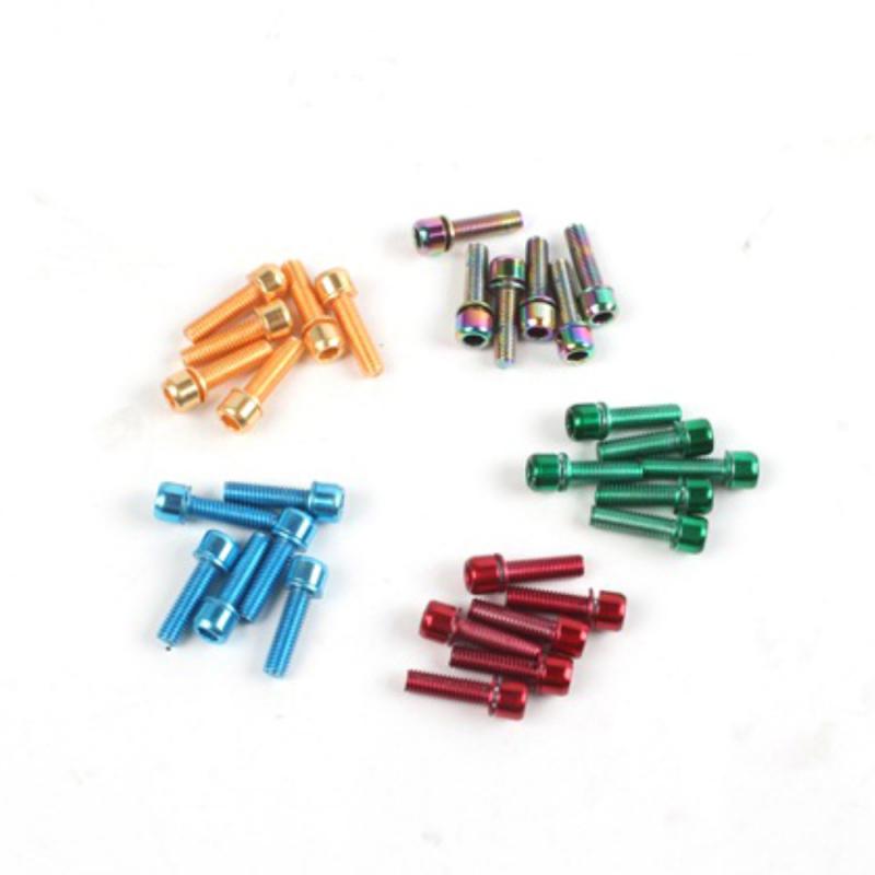 Mountain Bike Bicycle Handlebar Screw Titanium Plated Colorful Screw M5*18MM Riser Screw Bicycle Screw Fitting Bicycle Parts