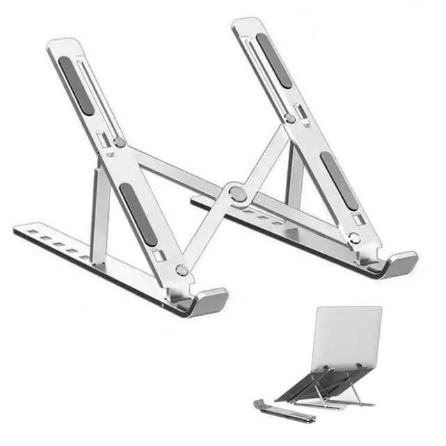 Aluminiums Bærbar Stativ - Justerbar Højde - Kompatibel med MacBook, ASUS, HP, Lenovo 5-15,6" Rose Guld: Steg gylden