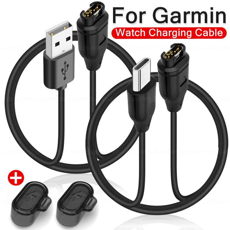 Type C USB Charger Line For Garmin Watch Instinct Venu 2 Fenix 8 7 6S Universal Dust Plug Portable Type-C Charging Cable Cord