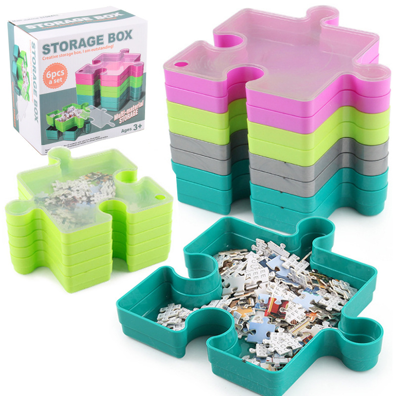 Puzzle Storage Box with 6 Layers for Classified Organization (only storage box,without puzzles)