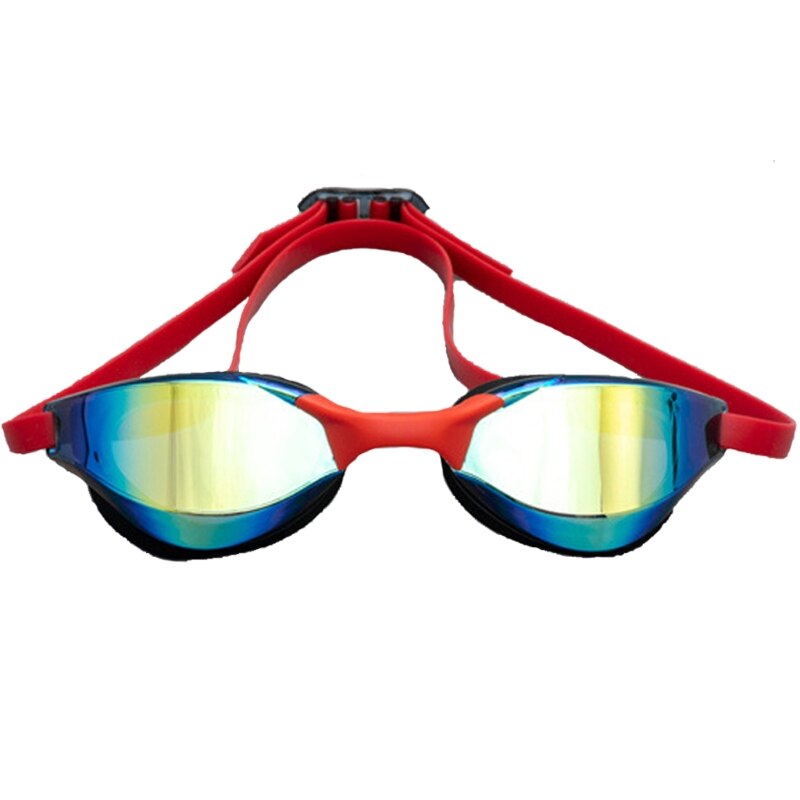 Swimming Goggles, Silicone Swim Goggles UV Protection Watertight Anti-Fog Adjustable Strap Comfortable with Case G32E: Colorful red