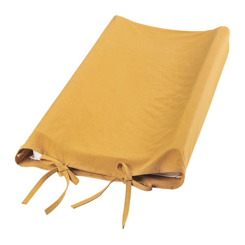 Housse classique pour matelas à langer pour bébé, en coton pur, souple, amovible: Yellow