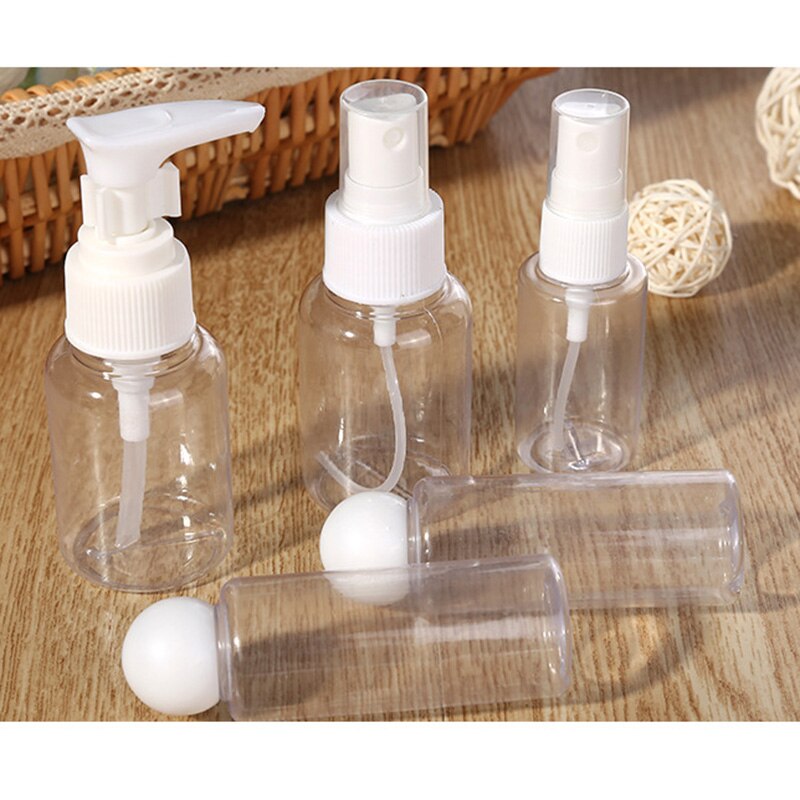 MAANGE Draagbare Clear 5 stks/set Reizen Flessen Verpakking Lotion toner Lege Verpakking Fles Spray Fles Container Voeren Fles