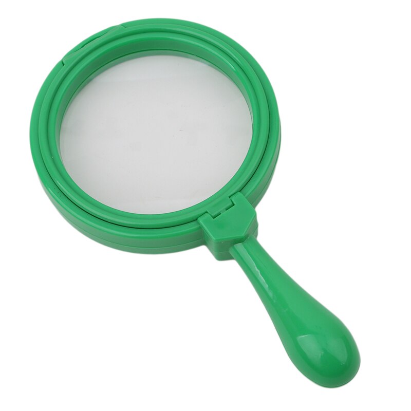 5Colors Plastic Stand Magnifier High-Grade Optical Lens Magnifying Glass Reading Plastic Magnifying Glass For Children: Green
