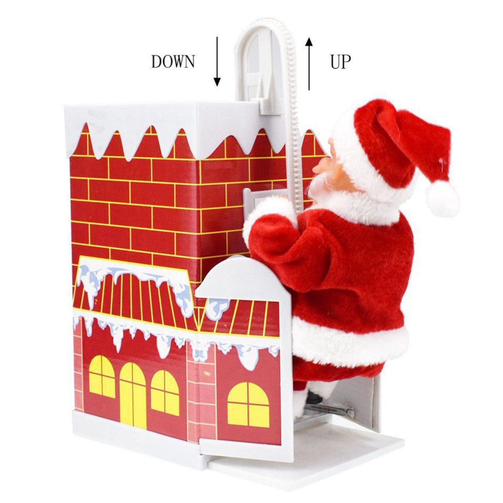 Santa Claus Figure Climbing Chimney Toy Christmas Decor Ornaments