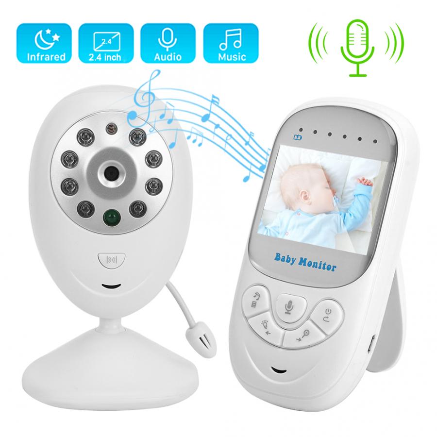 Babyfoon 2.4in draadloze babyfoons 2- weg intercom nachtzicht temperatuurdetector 100-240v babyfoons