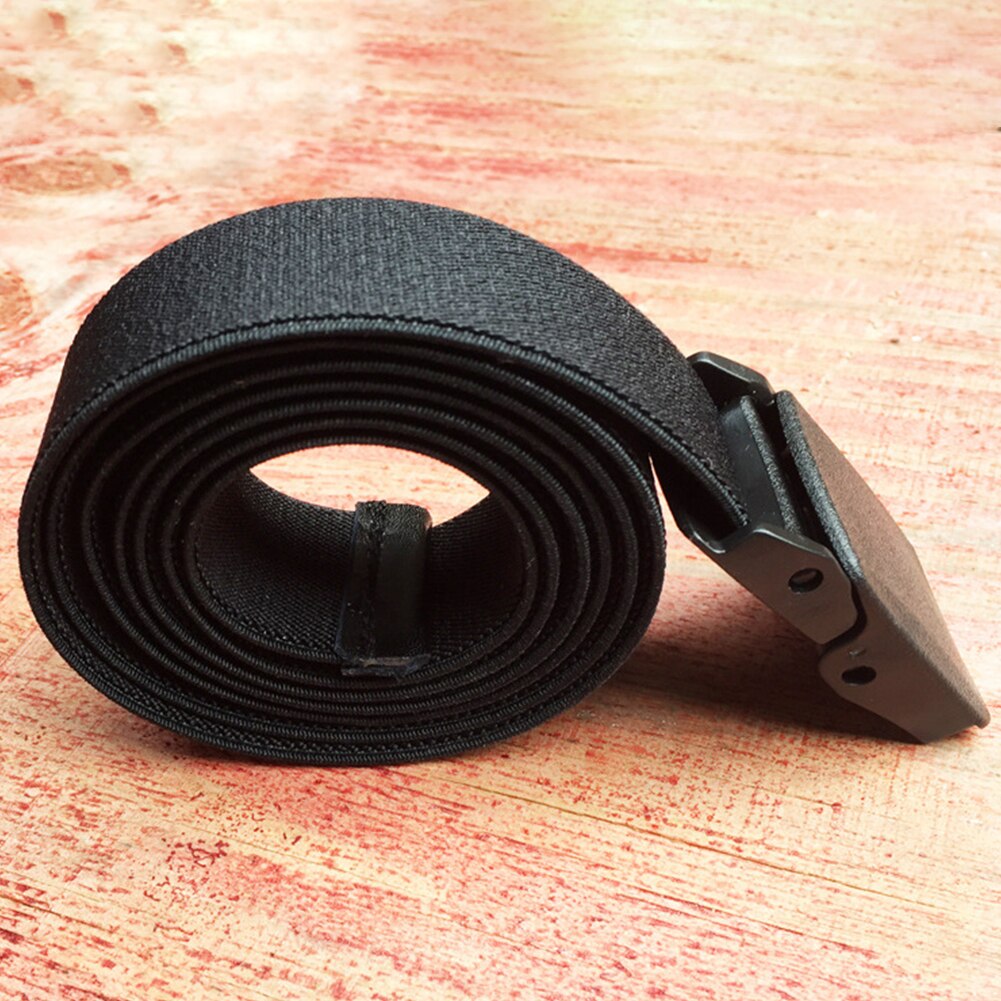 Kobiety mężczyźni moda prezenty zwykły anty alergia dekoracyjne elastyczne robić dżinsów regulowane płótno rozciągać solidny pas biodrowy płaska klamra: czarny