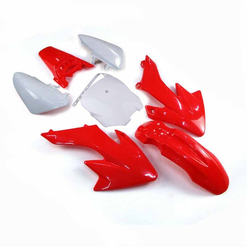 Plastskærm fairing kit til crf 70 crf 70 125cc 150cc apollo ssr pit snavs cykel: Rød og hvid