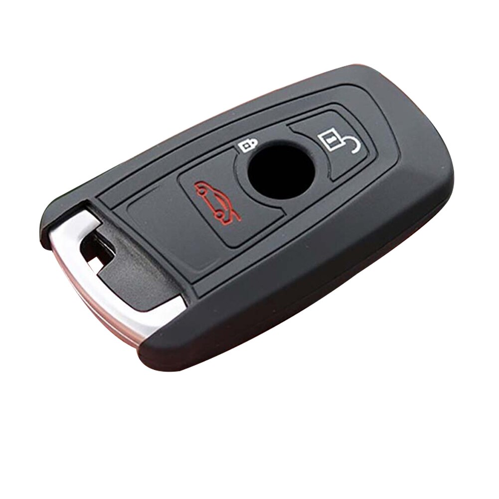 Soft Silicone Car Key Fob Protection Cover Case Shell rubber key shell protective cover for BMW X3 GT5 GTM4 Series: Black