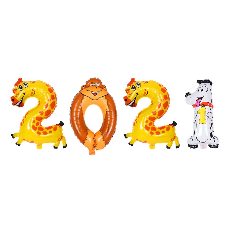 4pcs/lot 16inch Number Foil Balloons Happy Year Merry Christmas Decor Home Year Party Celebration Supplies: Animal