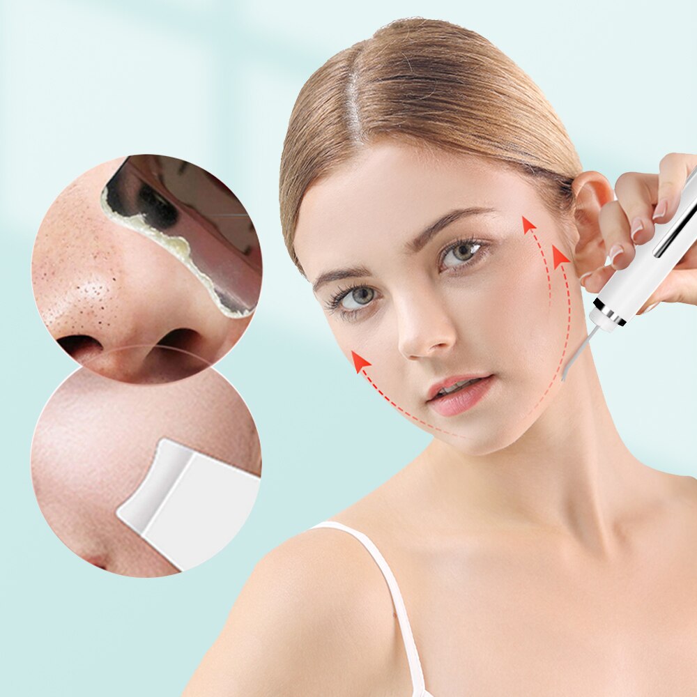 Ultrasonic Skin Scrubber Vibration Face Spatula Blackhead Remover Facial Scrubber Shovel Clean Facial Lifting