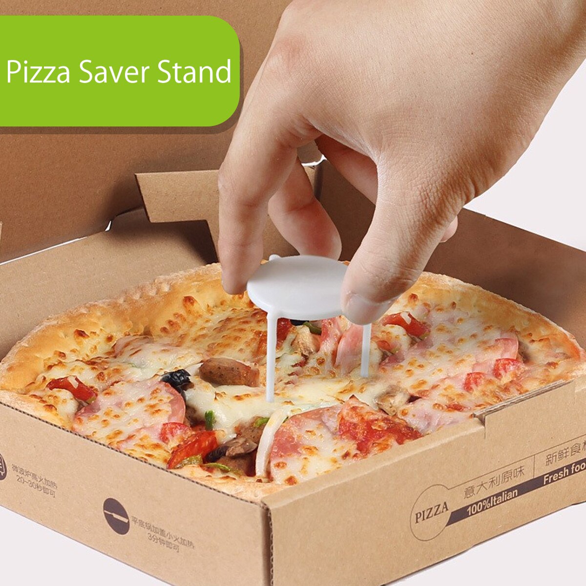 100pcs Pizza Saver Stand White Plastic Tripod Stack For Restaurant Container