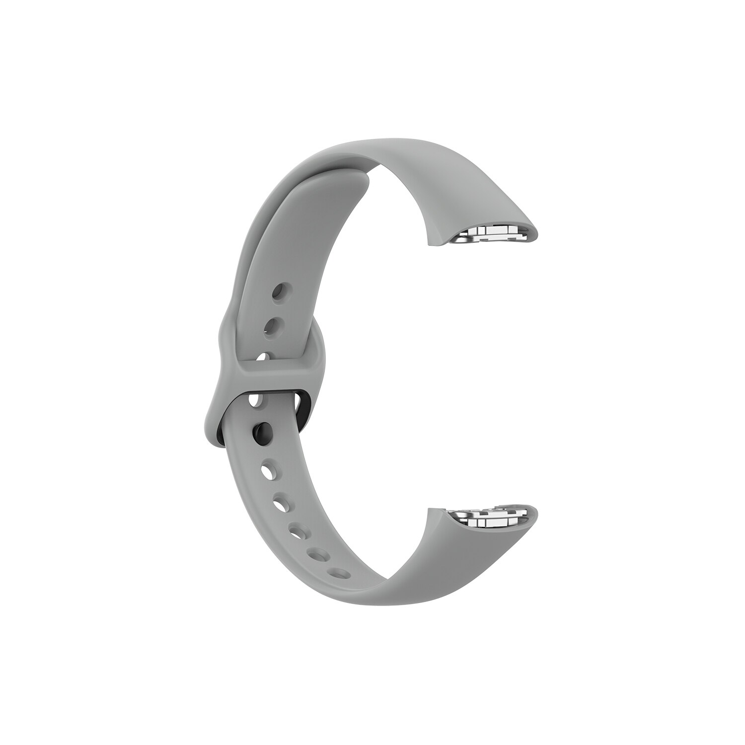 Strap Voor Samsung Galaxy Fit SM-R370 Siliconen Zwarte Gesp Horlogeband Staal Granaatscherf Voor Samsung Vervanging Pols Bandjes: Grey