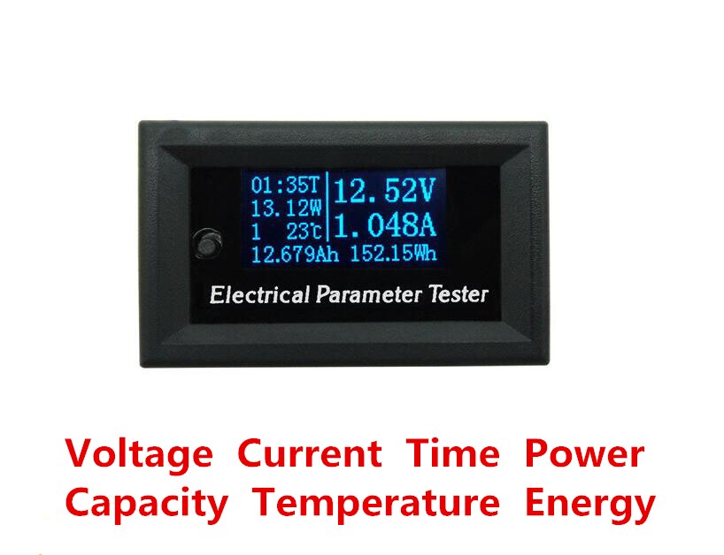 OLED Multifunction Tester Battery Tester Lithium Battery Capacity Meter Voltage Current Time Temperature Voltmeter Ammeter
